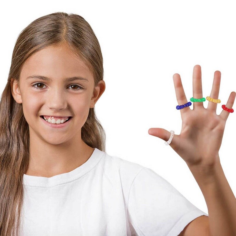 Spiky Sensory Finger Rings Stress Relief Massager Toy Stress And Anxiety Relief Finger Toys Autism Anti Acupressure Ring