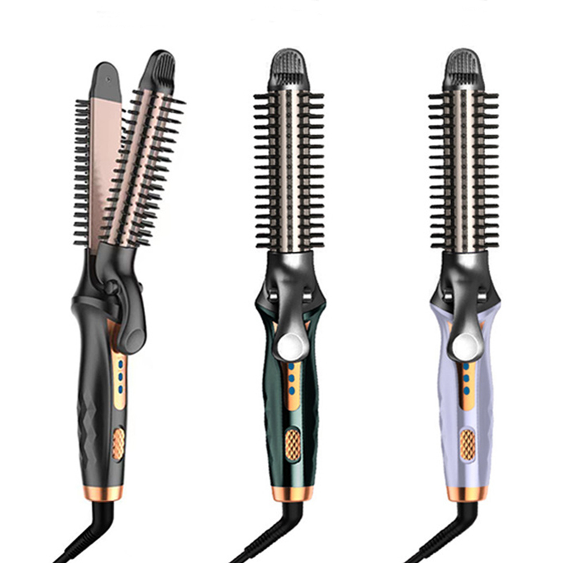 Plancha de pelo portátil para el hogar, rizador de pelo perezoso multifuncional,