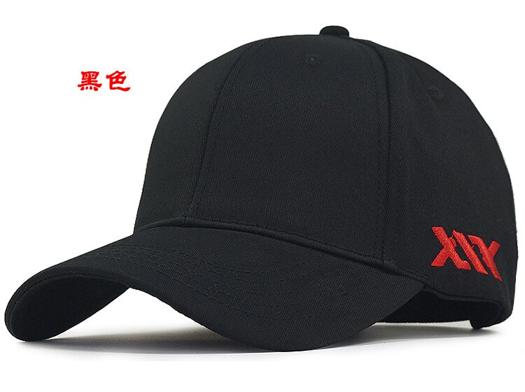 58-60 60-68Cm Grote Hoofd Man Big Size Causale Piekte Hoeden Cool Hiphop Hoed Man plus Size Baseball Caps: Black
