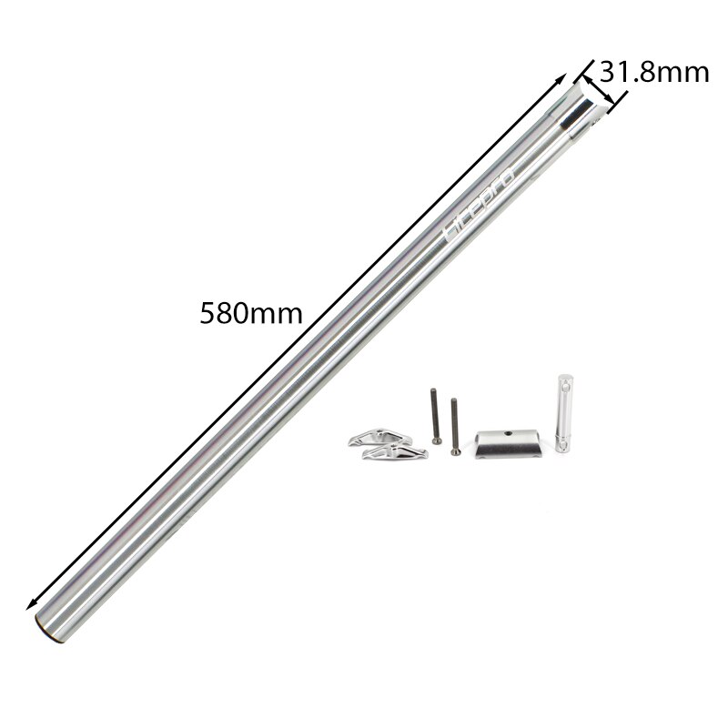 Litepro Hopfällbar Cykel Sadelstolpe Ultralätt - 31.8mm x 580mm - CNC Aluminiumlegering: 31.8 x 580mm silver