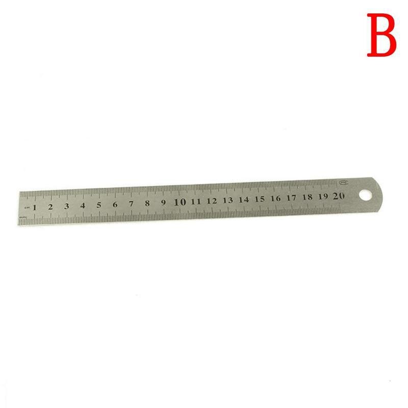 1 pc15cm 20cm 30cm linjal i metall i rustfritt stål reklamerett linjal skrivesaker tegnelappeverktøy: 20cm