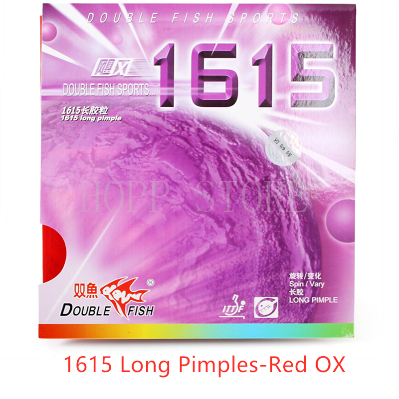 Double Fish – éponge de Ping-Pong professionnelle en caoutchouc, 1615 boutons longs, Double Fish: 1615 Red OX