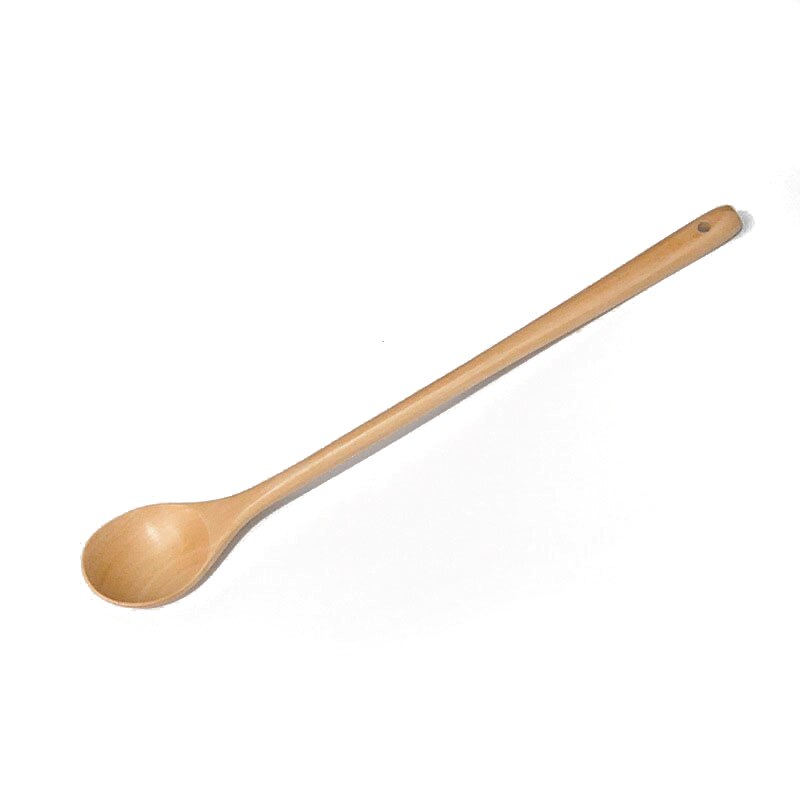 33*5cm Long Handle Wooden Spoon Natural Wood Coffee Tea Spoons Lengthening Stirring Spoon