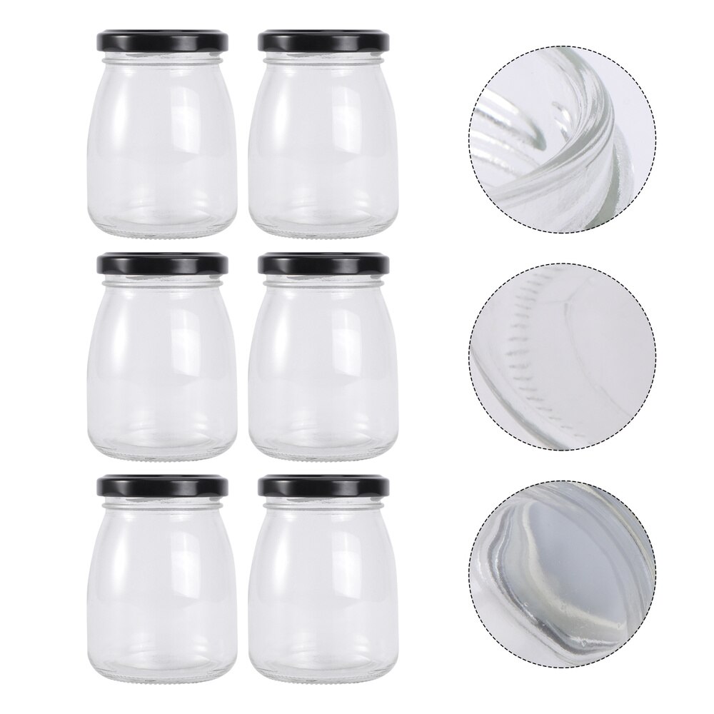 6Pcs Yoghurt Cups Keuken Jampot Keuken Dessert Opslag Flessen Pudding Flessen