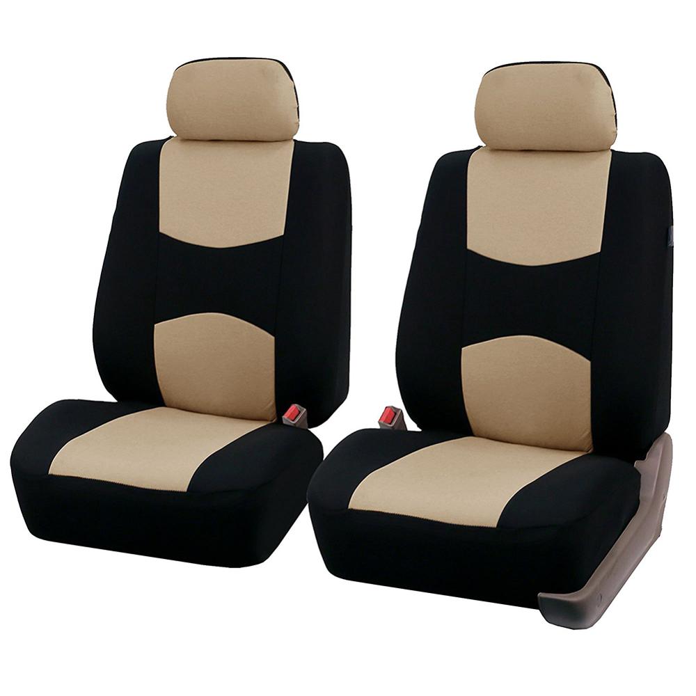 2 Sets Automobiles Stoelhoezen Volledige Auto Bekleding Universele Fit Interieur Accessoires Doek Art Car Seat Protector Auto-styling: Beige