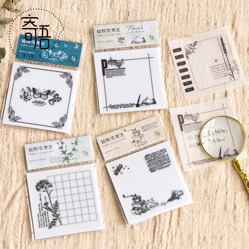 Bos Serie Transparant papier Memo Pad Bloem Brief Note Memo Notepad School Office Supply Papelaria Briefpapier