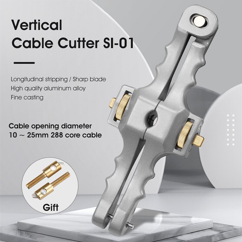 3 Pz/lotto FTTH attrezzo kit in Fibra di impostato di Strumenti SI-01 spogliarellista/Tubo Allentato cavo giacca Taglierina/Trasversale di Apertura Coltello