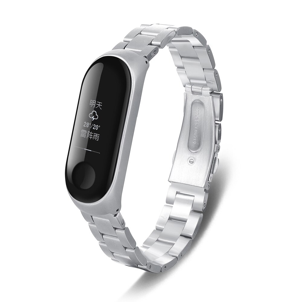 Correa de Metal para xiaomi band 3 y 4, correa de acero inoxidable para pulsera inteligente xiaomi 3 y 4