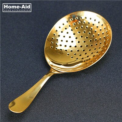 Julep-colador de cóctel de acero inoxidable 304, herramienta de Barbartender para bebidas mezcladas, colador de hielo para Bar: Gold