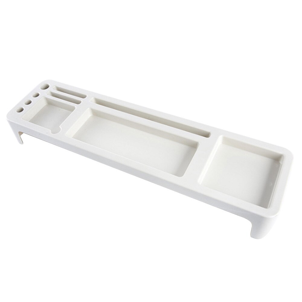 Plastic Desktop/stationary Organizer Table Storage Shelves Office Storage Organizer Computer Rack Keyboard Shelf For Phone: cream color