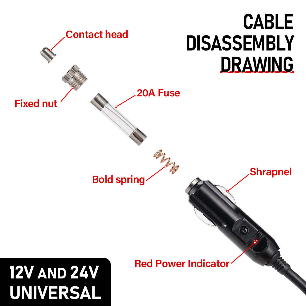 12V 24V Stecker Zigaretten anzünder Steckdose Stecker mit LED Auto Zigaretten anzünder Schalt stecker
