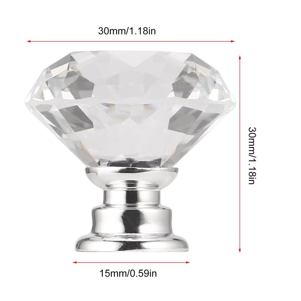 Home Door Knobs And Handles Light Weight Diamond Shape Crystal Glass Alloy Door Drawer Bar Cabinet Wardrobe Pull Knobs Handle