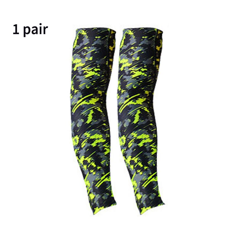 Unisex Arm Sleeve Basketball Tennis Compression Arm Warmers Cycling Arm Sleeve Outdoor Sport Elbow Protector Uv Protection Men: Green 1 pair / M
