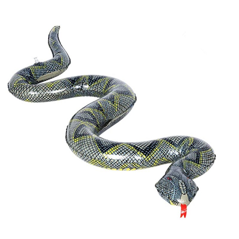 Super Long PVC Inflatable Snake Swimming pool Toy 110cm Inflatable Blow Up Snake Children Funny Inflatable Python Tricky Toy: Gray boa