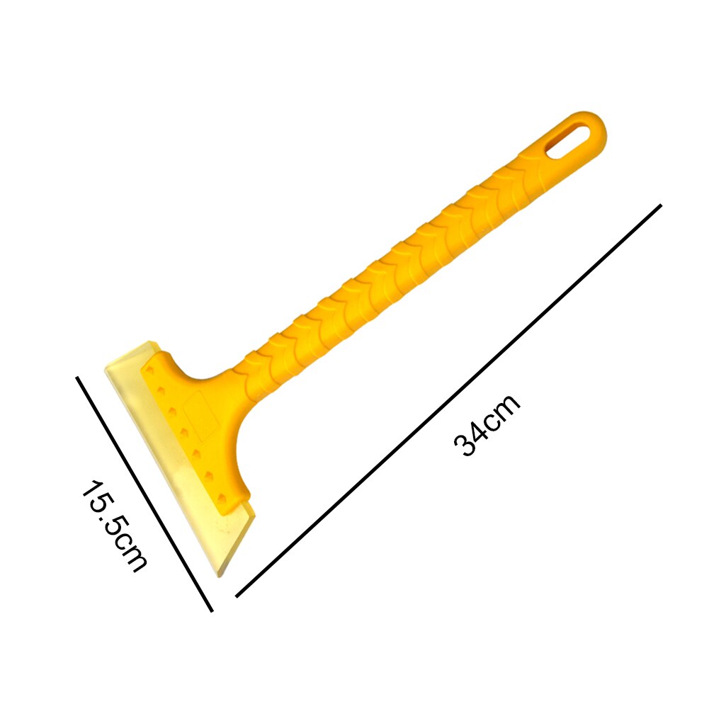 Stainless Steel Handle Snow Shovel Ice Scraper Multi-function Snow Removal Refrigerator Defrosting Shovel Brush Tool: Yellow