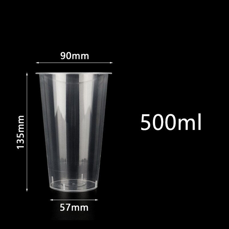 50 st engångs juice kopp 500ml fest födelsedag favor kall och dryck plastmuggar med kärlek lock: Bara kopp 6