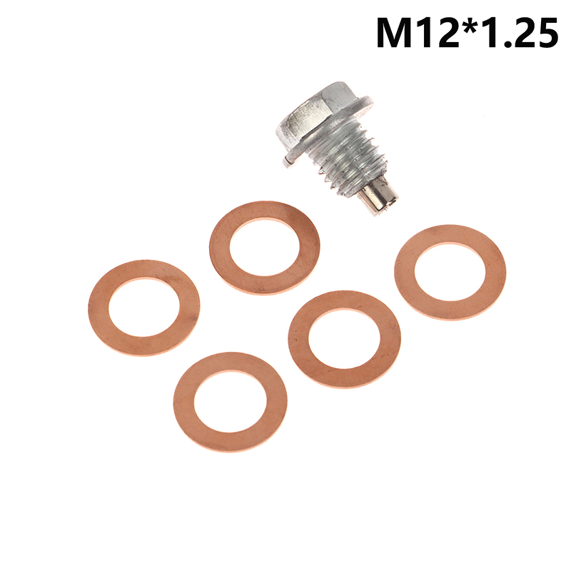 1Pc Auto Modificatie Magnetische Zuig Aftapplug Schroeven Met 5 Pakkingen Neodymium Magneet Rvs Bout Zware Olie plug: Lavendel