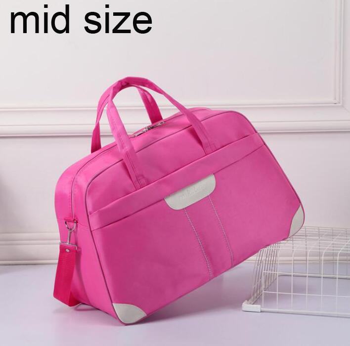 ANAWISHARE Women Travel Bags Men Luggage Travel Duffle Bag Nylon Waterproof Daily Travel Handbag Shoulder Bag Bolso Deporte: mid pink