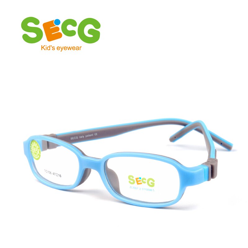 SECG-gafas cuadradas desmontables para niños, Marco para gafas de niños, flexibles, de silicona sólida, para estudiantes, lentes ópticas