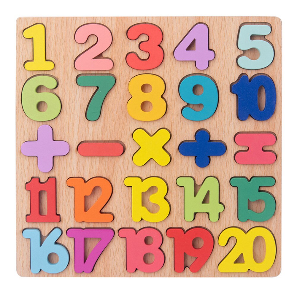 Educational Alphabet Digital Puzzle Wooden Toys Children Number Letter Jigsaw Learning Toy Matching Jigsaw for Children: A