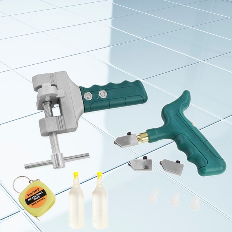 Handheld Manual Scribing Delimitation Glass Ceramic Tile Opener Portable Thick Glass Cutter with Measuring Tape Cutting Tool