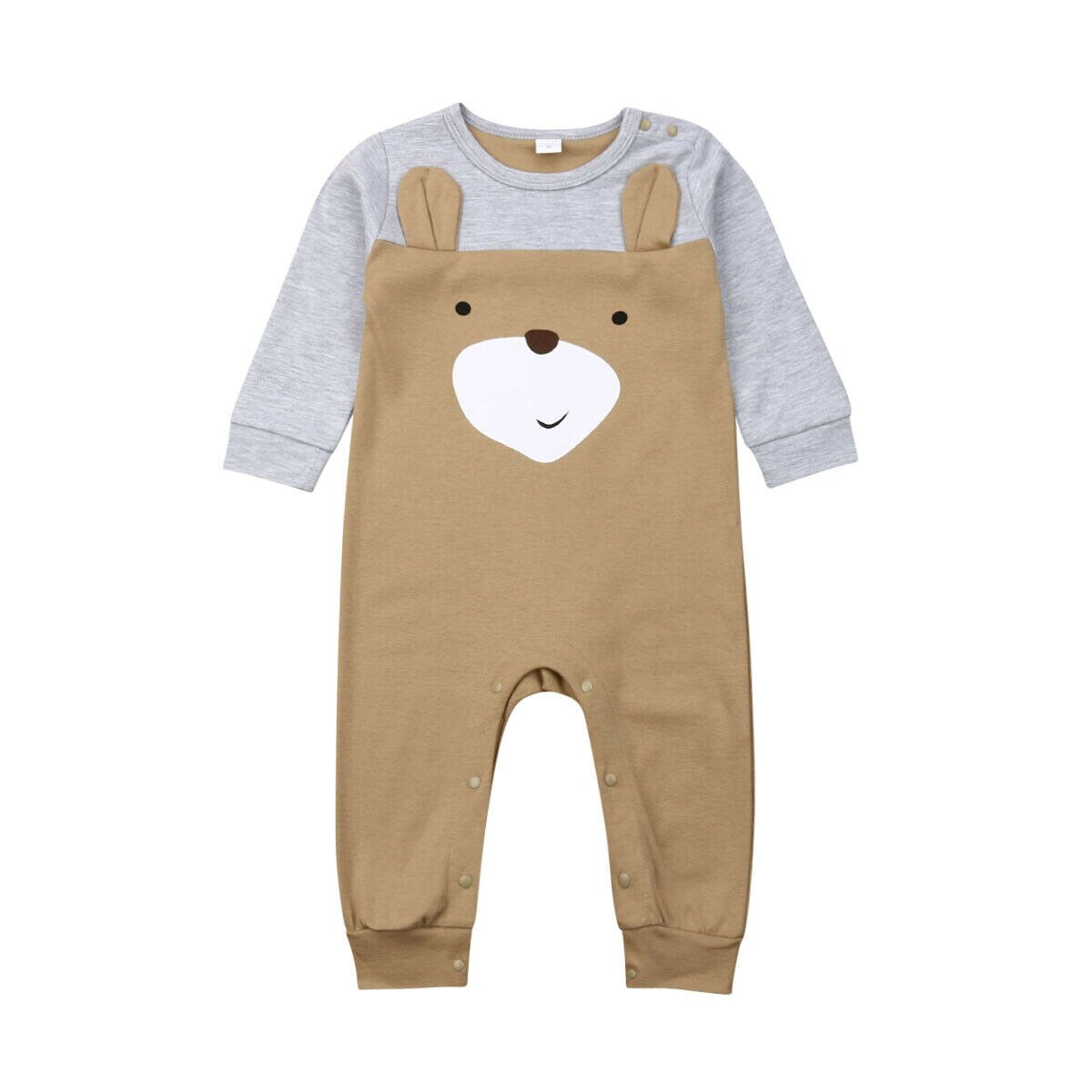 Baby Lente Herfst Kleding Schattige Baby Kid Jongen Meisje Baby Romper Lange Mouwen Cartoon Print Jumpsuit Casual Outfit Set 3-24 M: Bear / 9m