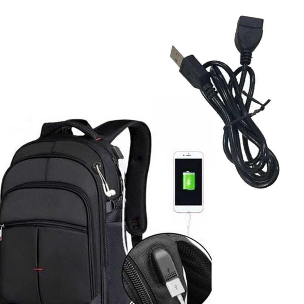 10 pieces USB backpack extension cable USB portable high computer data cable 1M male to female PVC black