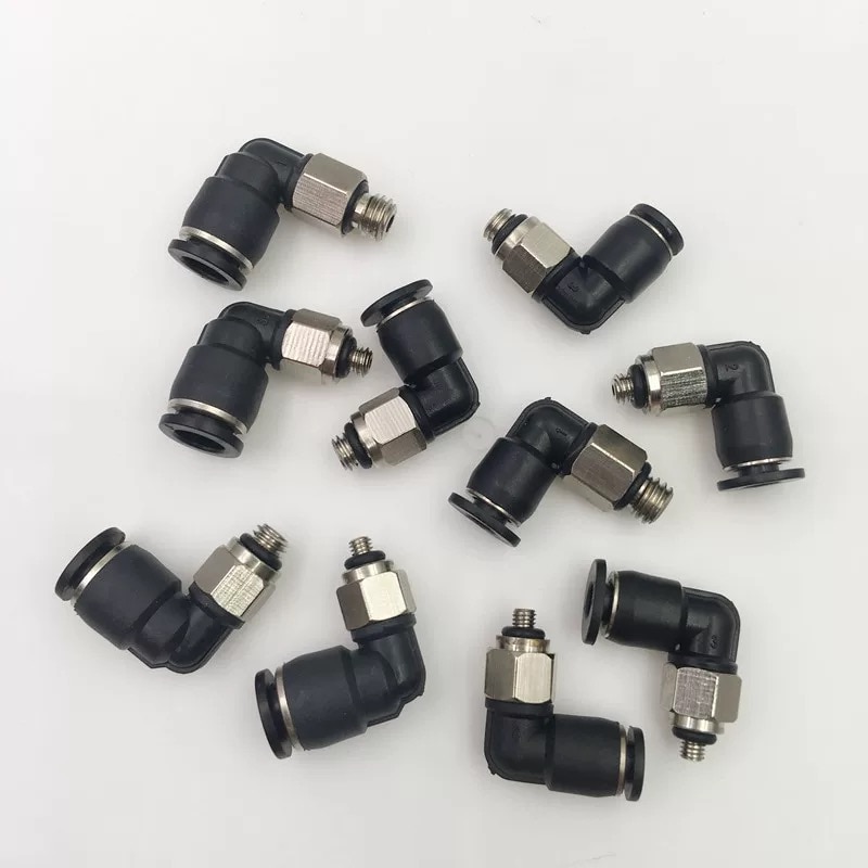 Pneumatic Miniature Trachea Quick Plug Connector Threaded Straight-through Connector PL PL3/4/6MM-M3/5/6 Pneumatic Element