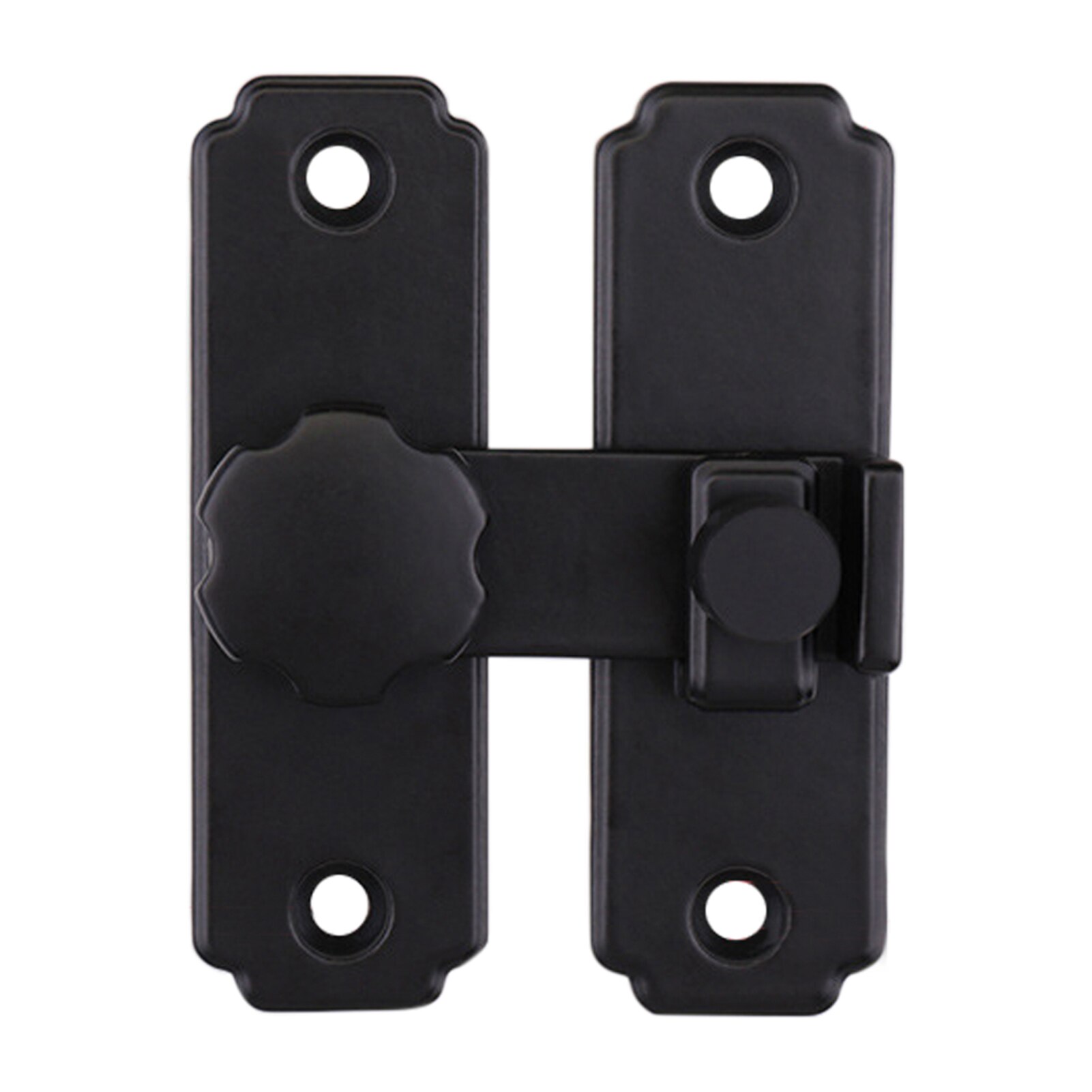 Hardware Sliding Gate Easy Install Durable 90 180 Degree Black Barn Door Lock Stainless Steel Home Security Buckle Right Angle