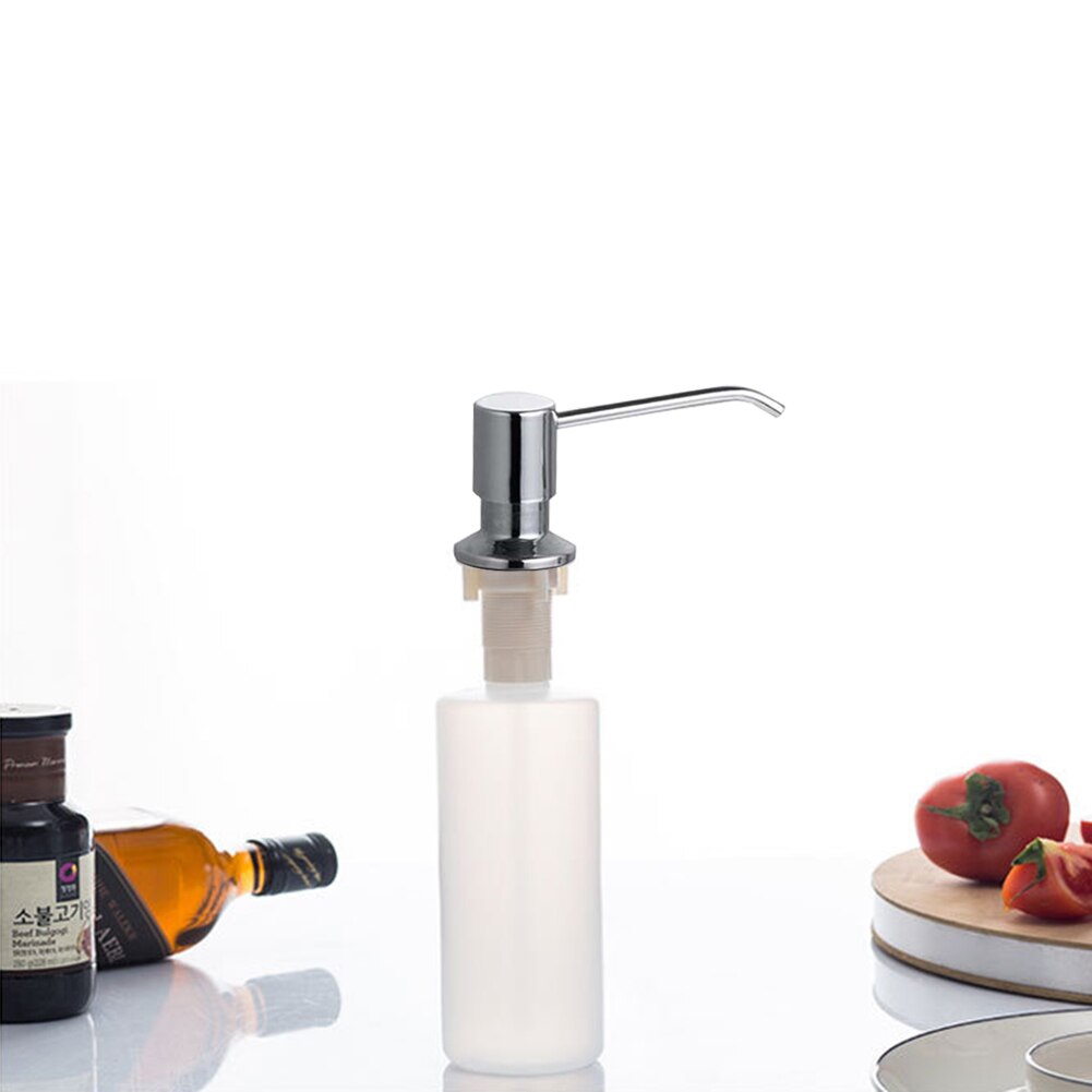 Stainless Steel Kitchen Soap Dispenser Sink Detergent Shampoo Hand Wash Soap Bottle Silver Pumps for Bathroom Hotel