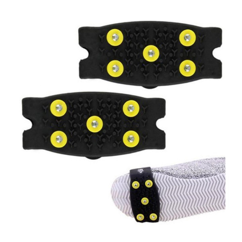 Garras de hielo antideslizantes Unisex, clavos para escalar, sujeción de los zapatos de madera contrachapada, juego de botas, 1 par de 5 clavos de silicona