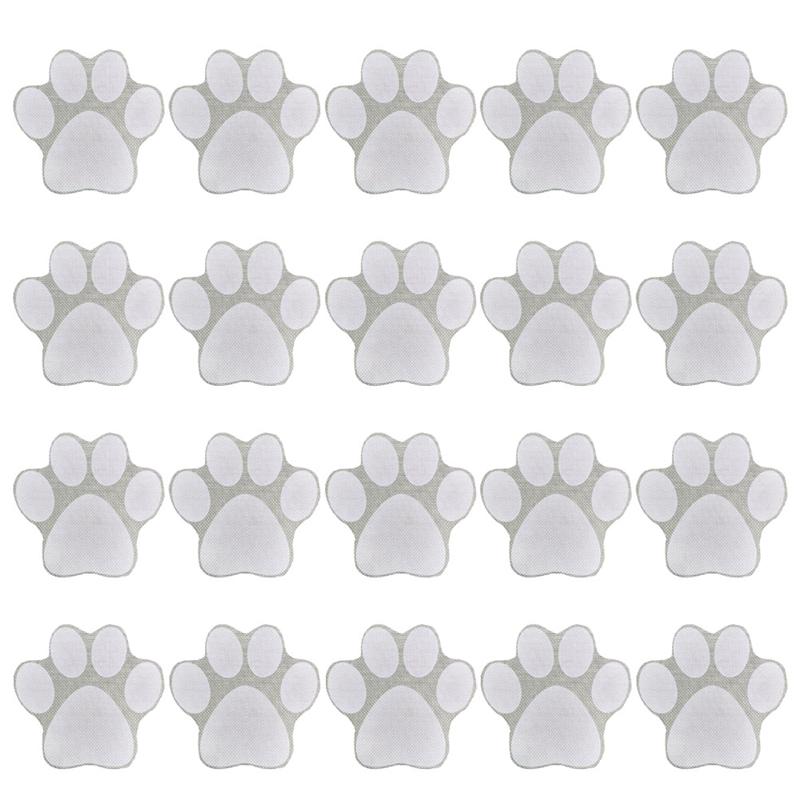 20 stuks cartoon hondenvoetafdrukstickers, mooie badstickers, antislip badkamerstickers, badkuipstickers voor thuis, slaapzaalstickers: Grijs