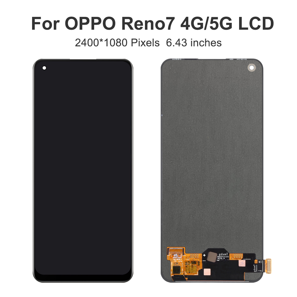 Para AMOLED para OPPO Reno7 4G CPH2363 6,43 ''Reno 7 5G CPH2371 pantalla LCD reemplazo del ensamblaje del digitalizador de pantalla táctil