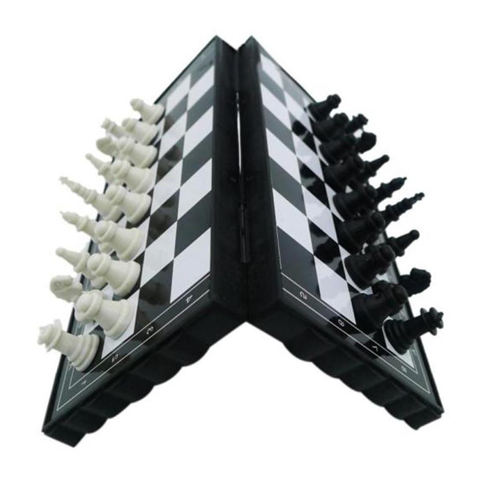 1set Mini ajedrez magnético plegable de plástico tablero de juego portátil juguete portátil