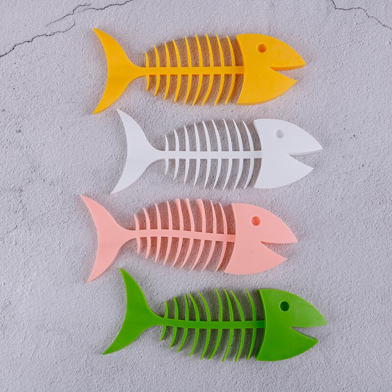 1Pcs fish Box Saver traveling Portable Dish Soap Shelf Silicone Soap Box Fish Bone Shape Holder for Bathroom Kitchen