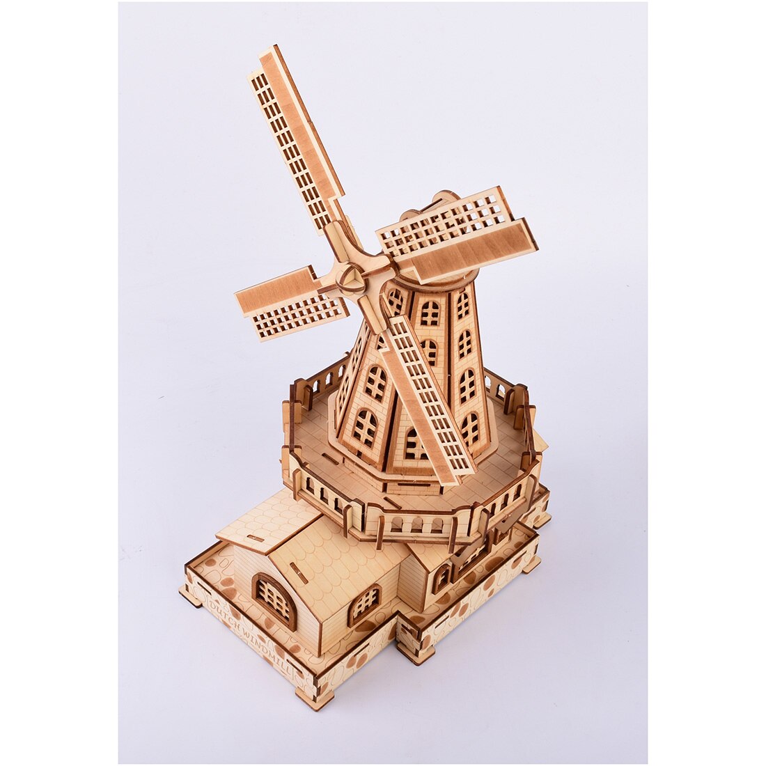 Beroemde Nationale Attracties Hoge Precisie Lasersnijden Puzzel 3D Houten Puzzel Modelbouw Kits-Nederlandse Windmolen