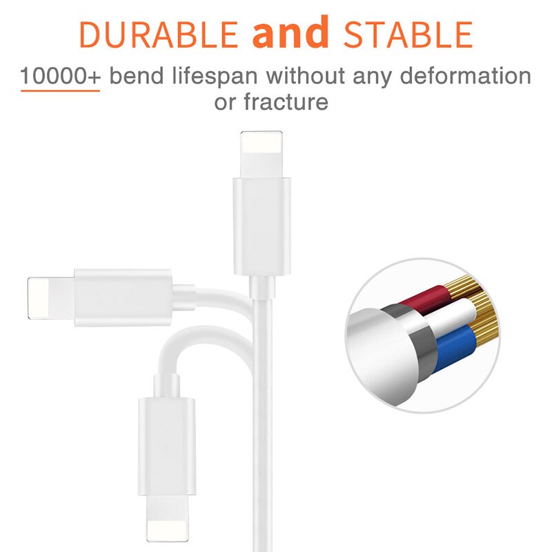 Rock originele usb-kabel voor iphone  x 8 7 plus datasynchronisatiekabel usb-oplaadkabel voor iphone 6 6s plus 5s 2.4a snellaadkabel