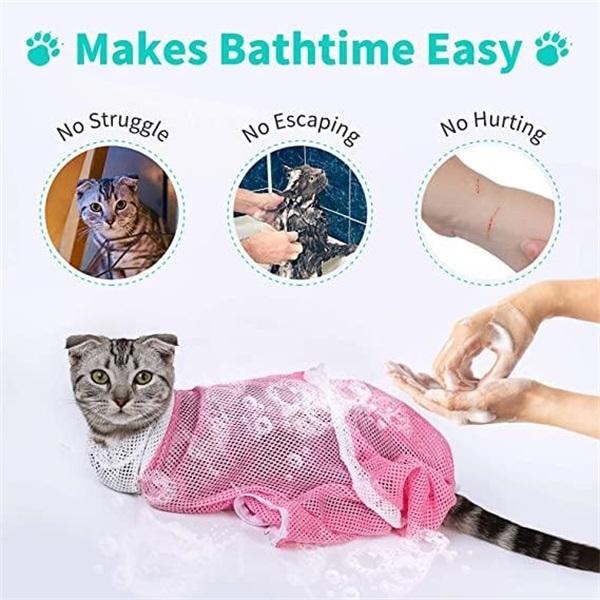 Mesh Kat Grooming Bad Tas Multifunctionele Grooming Bad Zak Huisdier Nail Trimmen Zakken Geen Krassen Bite Terughoudendheid Nail snijden