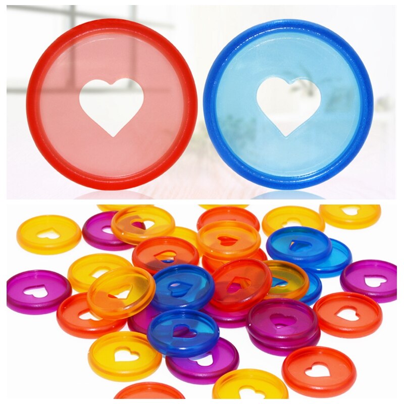 Carpeta de disco de corazón de Color caramelo, 50 piezas y 28mm, para cuadernos de discos/planificador, discos de disco, anillos de encuadernación de hojas sueltas, LF19-308