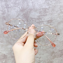 Metal Glasses Frame Adult Anti Blue Light Irregular Round Glasses Unisex Water Transparent Eyewear Frames