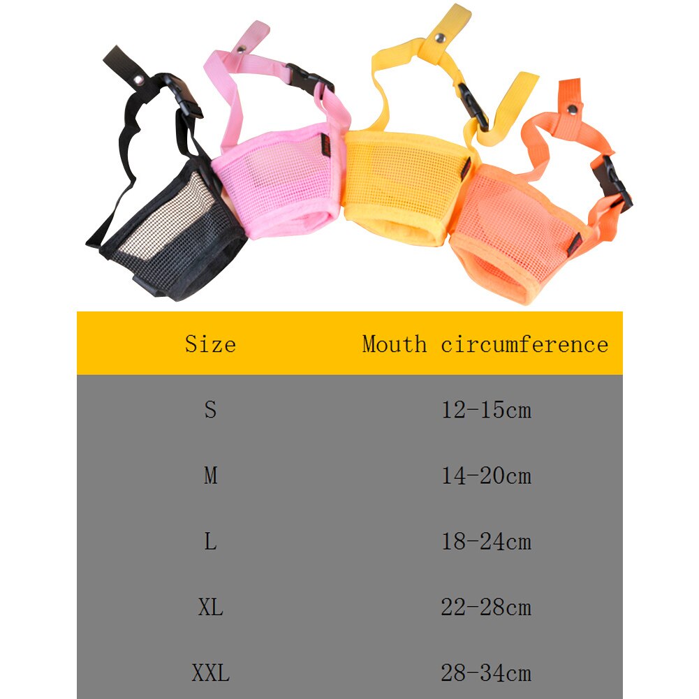 Verstelbare masker voor honden met blafbeet, gaasmond, snuit, verzorging, anti-kauwmasker voor kleine en grote honden