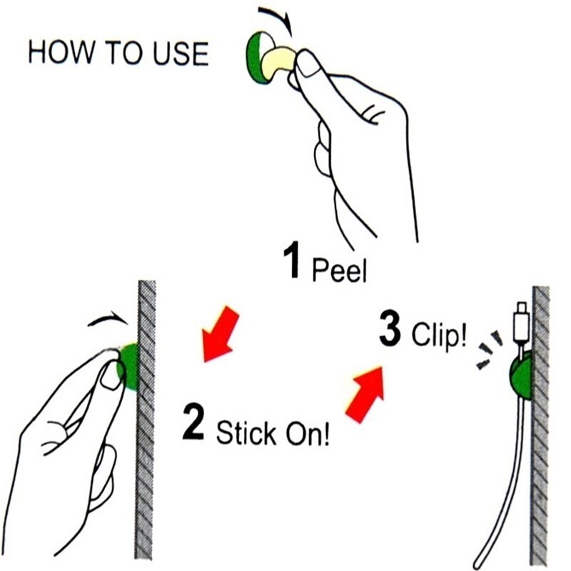 120Pcs Multipurpose Self Adhesive Cable Clip Desk Wall USB Wire Cable Line Fastener Holders Organizer Retainer Clamp Clamps