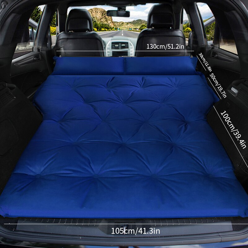 Shibu Automatic inflatable bed SUV dedicated car travel bed trunk air cushion off-road vehicle car mattress car bed: Double-blue