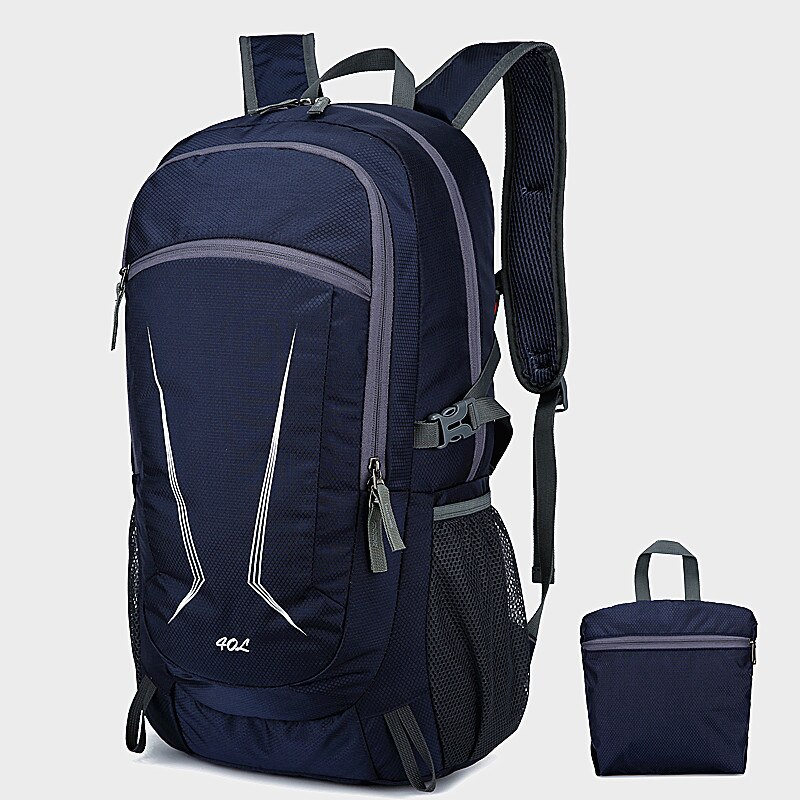 40L Foldable Backpack, sport Camping Climbing Multifuction Bag, Outdoor Waterproof Portable Backpack, Ultralight Large Softback: Dark Blue