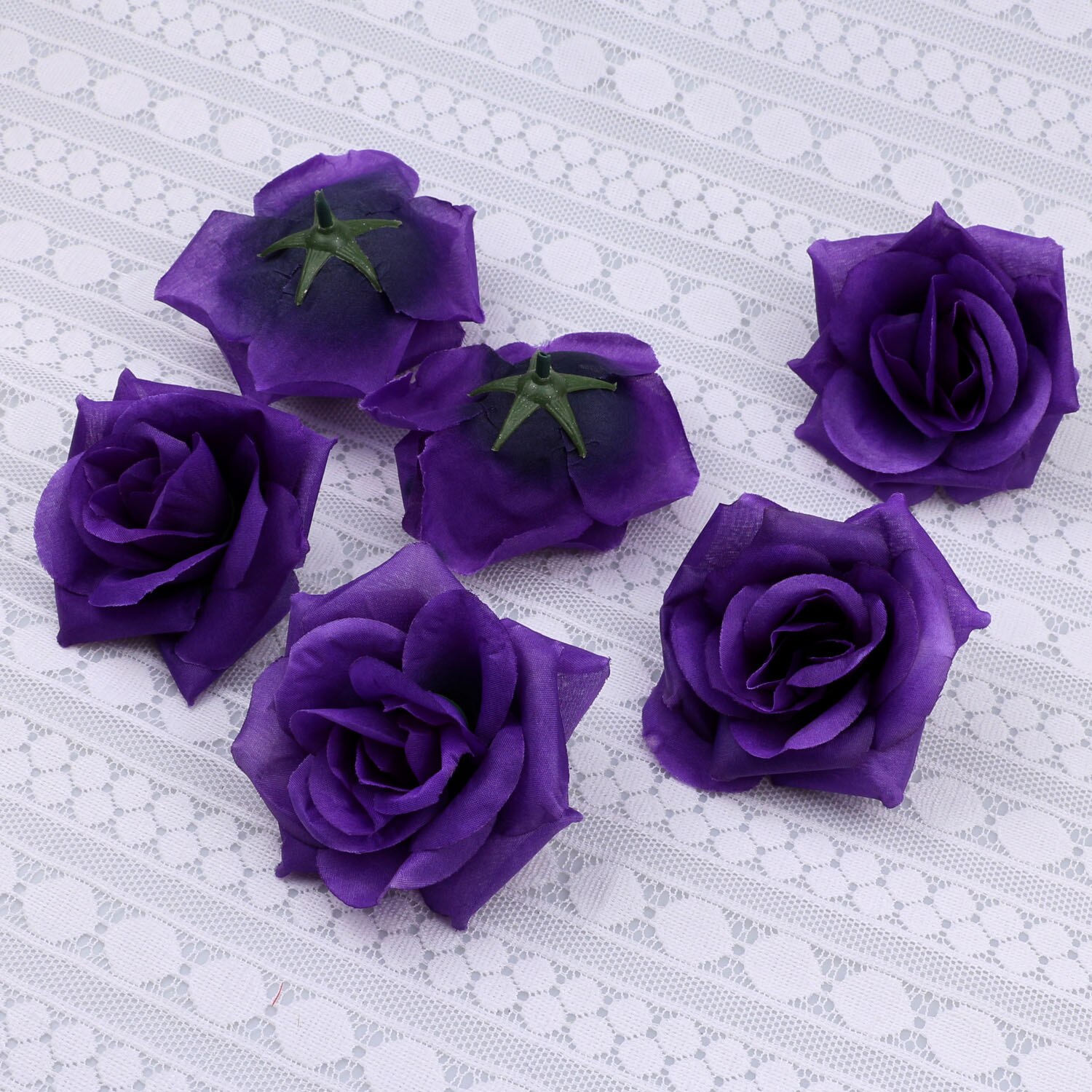 Dark purple Rose Flower Heads 10-Pack Artificial Roses Perfect for Wedding Decorations Baby Showers Crafts: dark purple