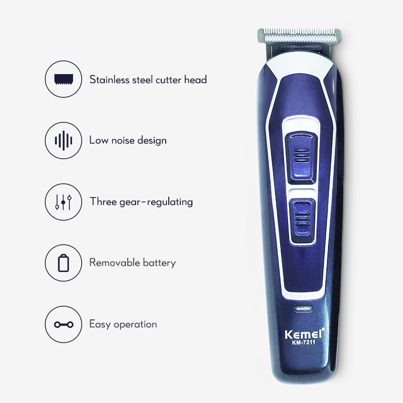 Kemei Precisie Mannen Tondeuse Low Noise Styling Trimmer Tondeuse Scheren Machine Kapper Speciale Gereedschap 45D