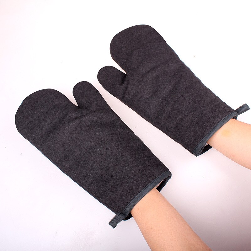 Guantes Térmicos antifuego para barbacoa, manoplas de cocina de silicona, alargadas y gruesas, antiquemaduras