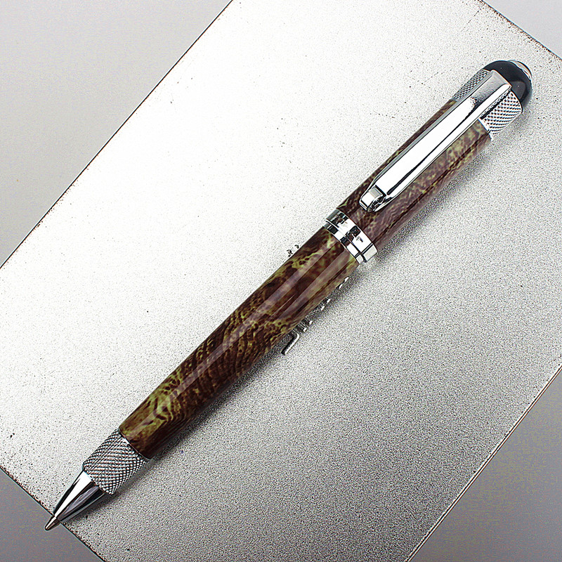 Bolígrafo giratorio de Metal de , bolígrafos de tinta negra de 0,7 MM, Caneta de negocios, escritura suave para suministros escolares de oficina: Gris claro
