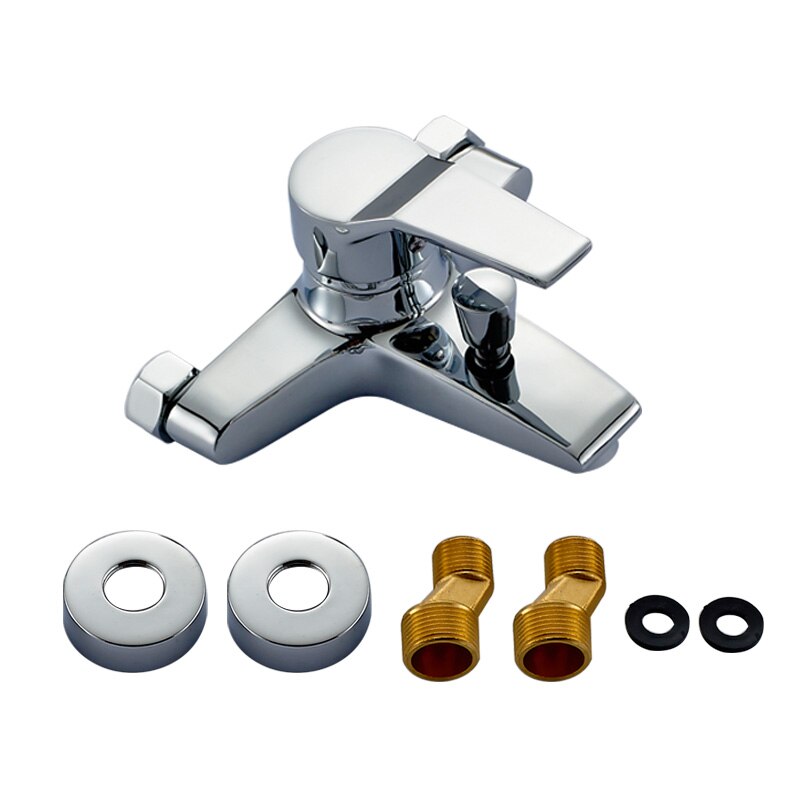 ROVATE Bathtub Faucet Brass 2-Function Outlet Wall Mounted Bath Shower Faucets Mixer Tap Chrome Finished: 612-1