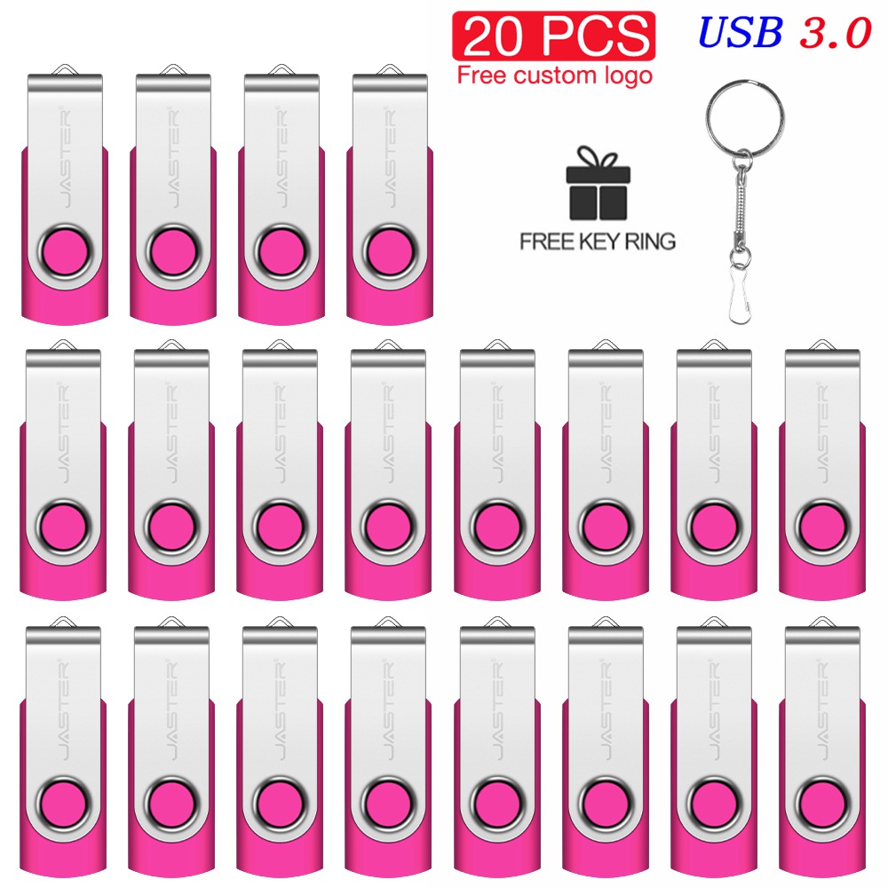USB3.0 20 PCS Lot USB 3.0 Flash Drive 128GB Free Custom Logo Memory Stick 64GB Key Chain Pen Drive 32GB Colorful Pendrive U Disk: Pink / 4GB